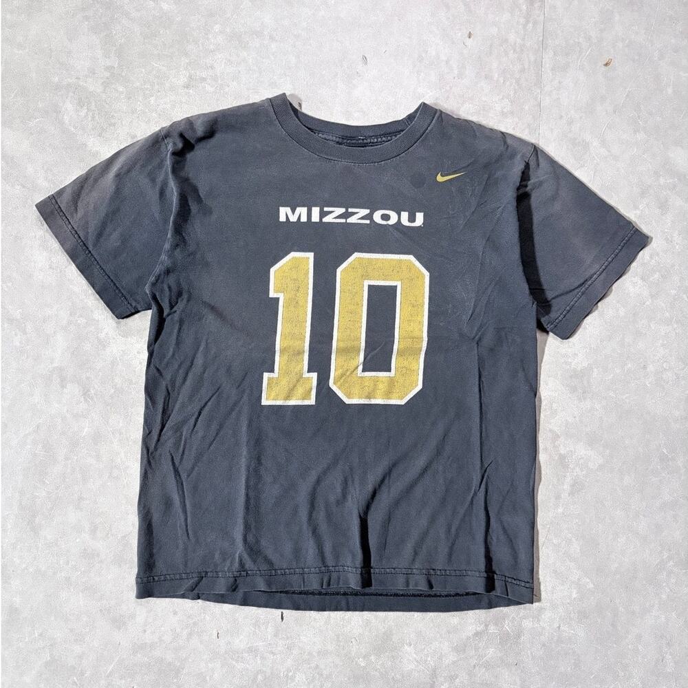 2000s Vintage Mizzou Tigers Nike Faded Black Jersey T-Shirt -S
